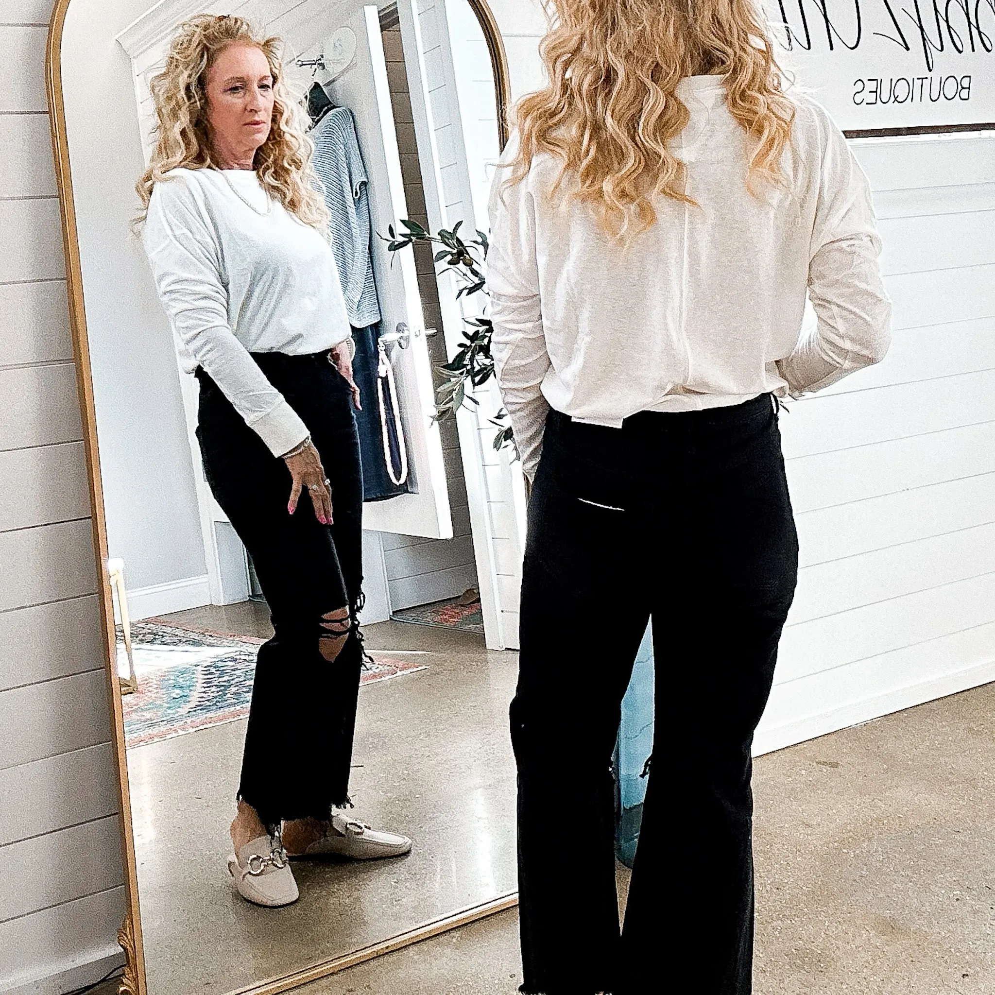 90's Vintage Crop Flare Denim in Black