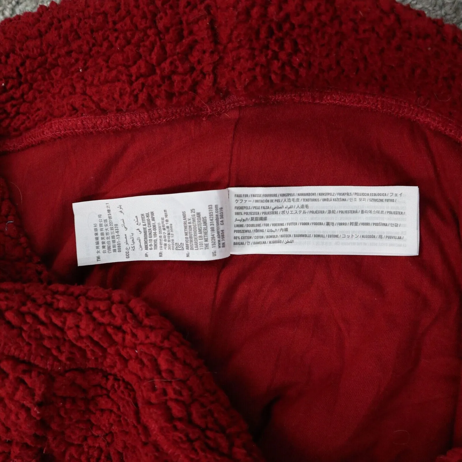 Abercrombie & Fitch Womens Hoodie Sweatshirt Pullover Long Sleeve Red Size XS