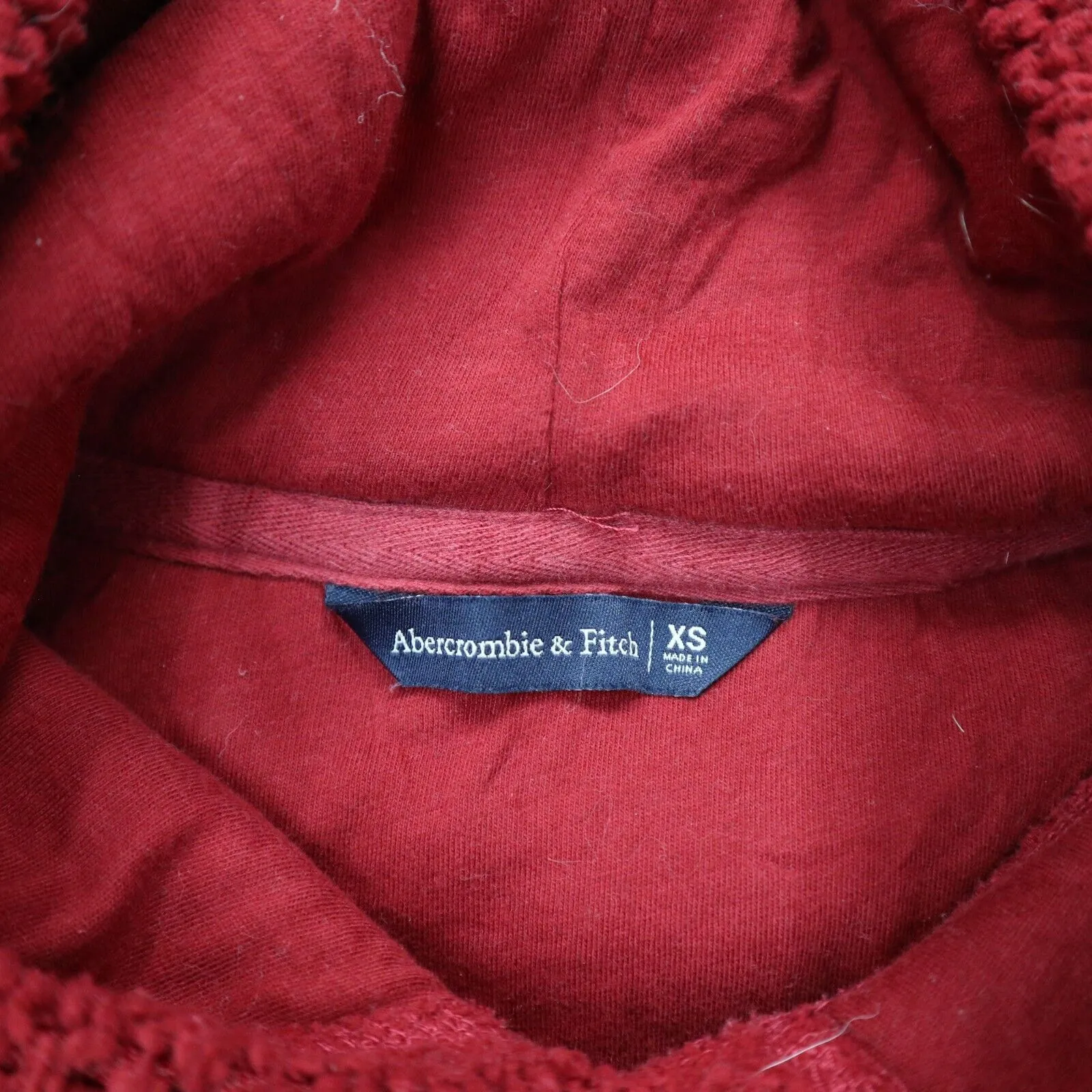 Abercrombie & Fitch Womens Hoodie Sweatshirt Pullover Long Sleeve Red Size XS
