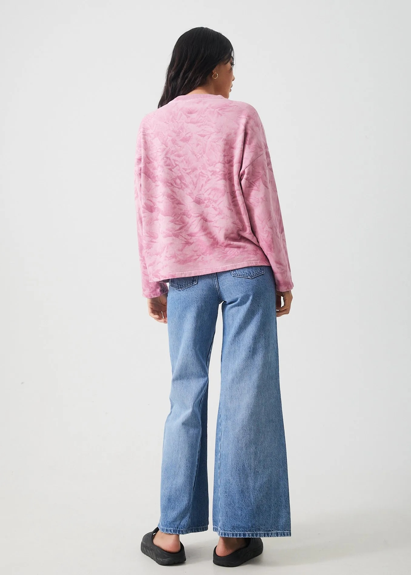 AFENDS Womens Evolve  - Hemp Oversized Crew Neck - Smokey Lilac