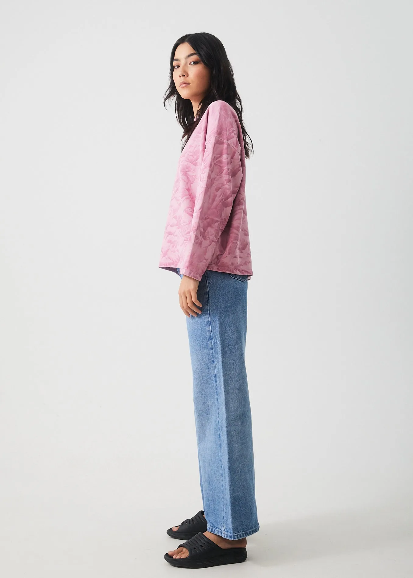 AFENDS Womens Evolve  - Hemp Oversized Crew Neck - Smokey Lilac