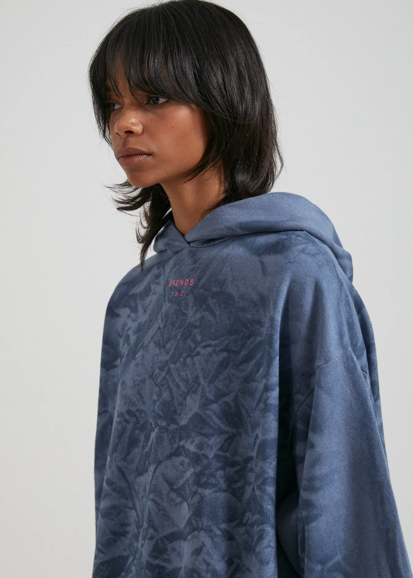AFENDS Womens Evolve  - Hemp Oversized Pull On Hood - Storm