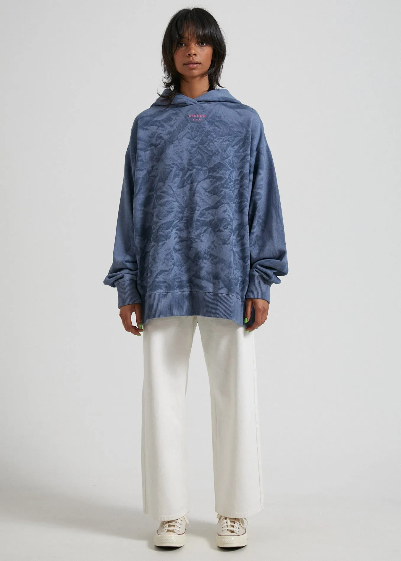 AFENDS Womens Evolve  - Hemp Oversized Pull On Hood - Storm