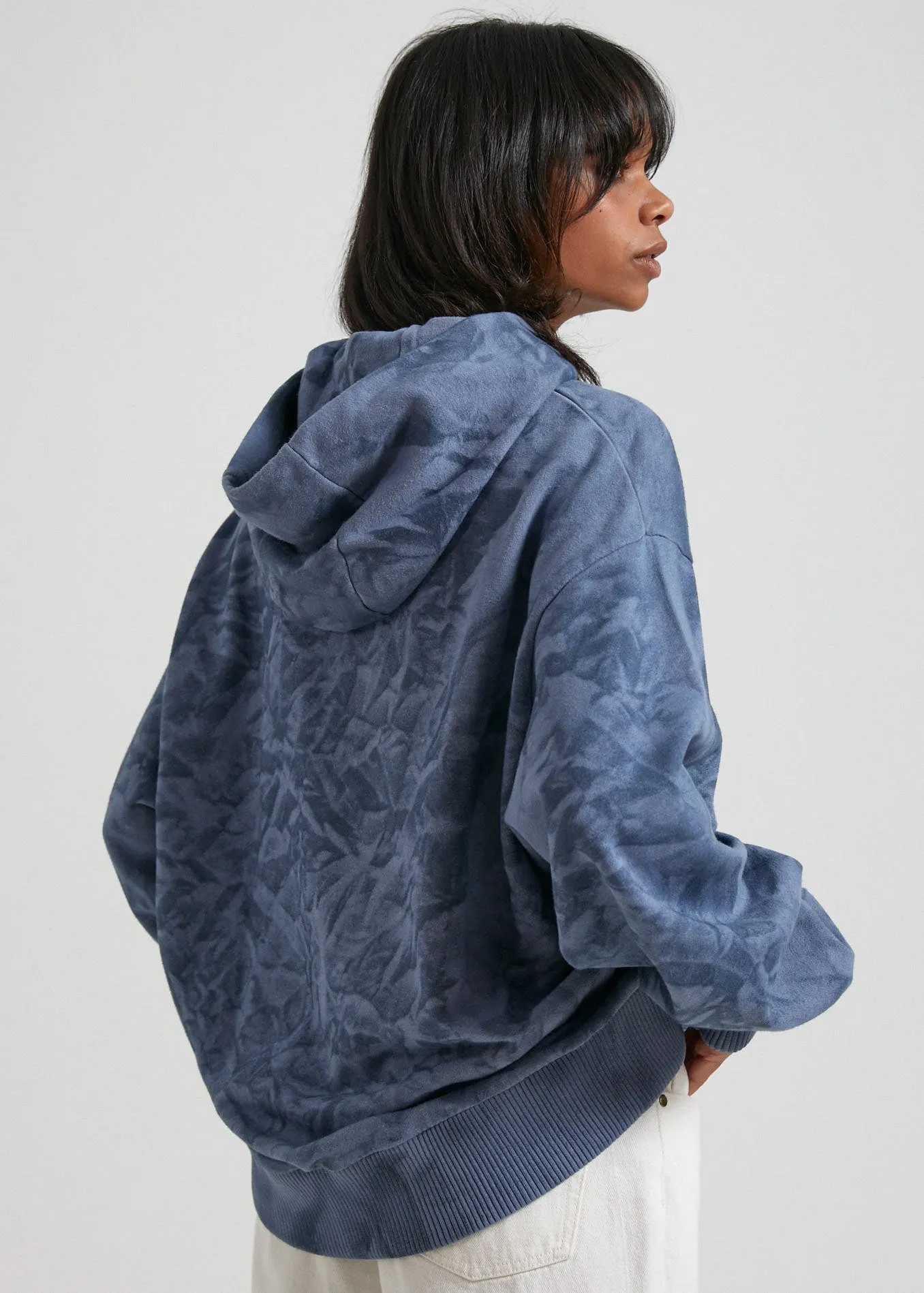 AFENDS Womens Evolve  - Hemp Oversized Pull On Hood - Storm
