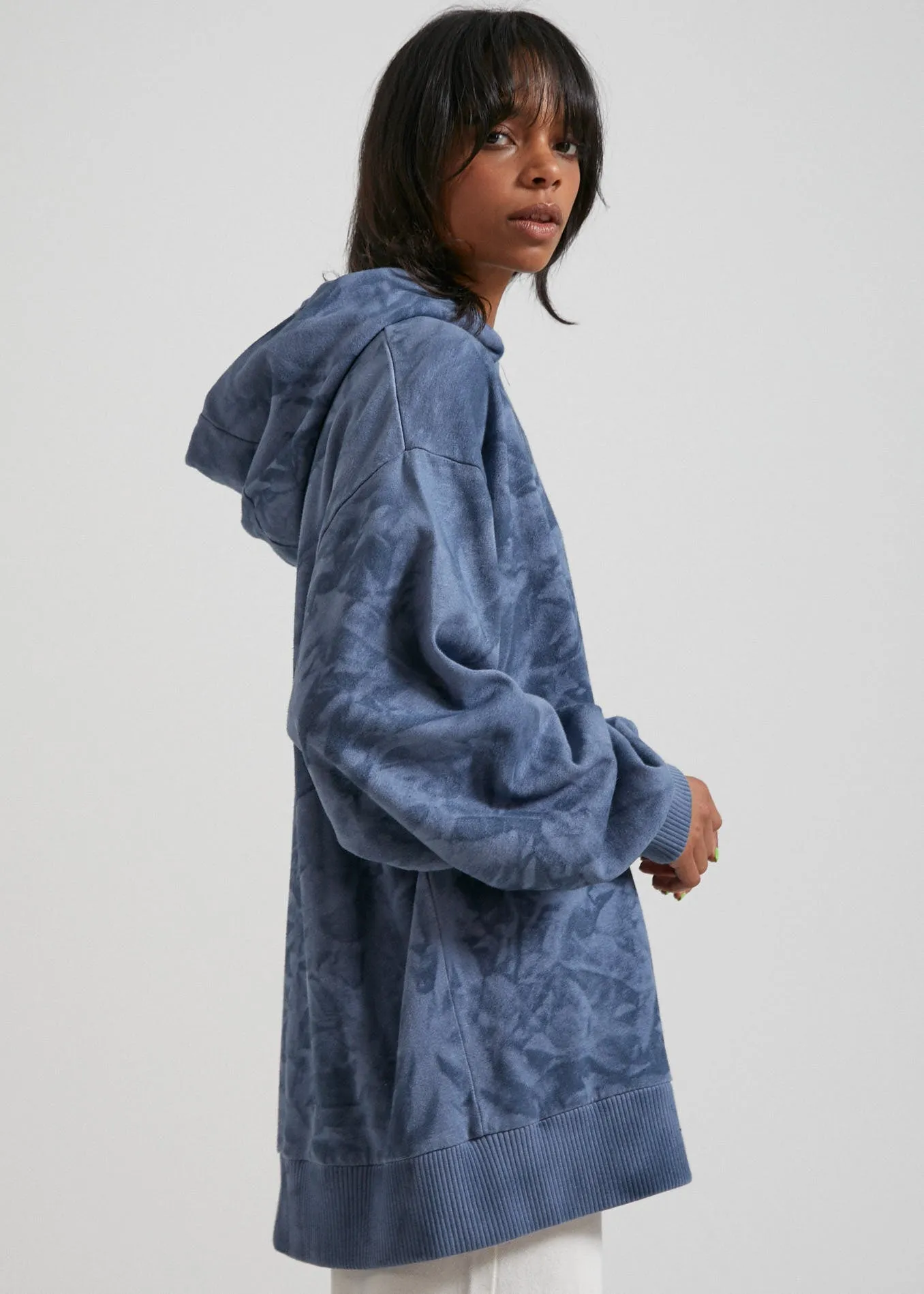 AFENDS Womens Evolve  - Hemp Oversized Pull On Hood - Storm