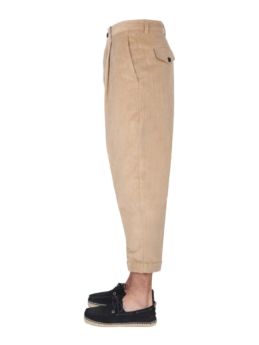 AMI Carrot-Leg Cropped Chino Pants