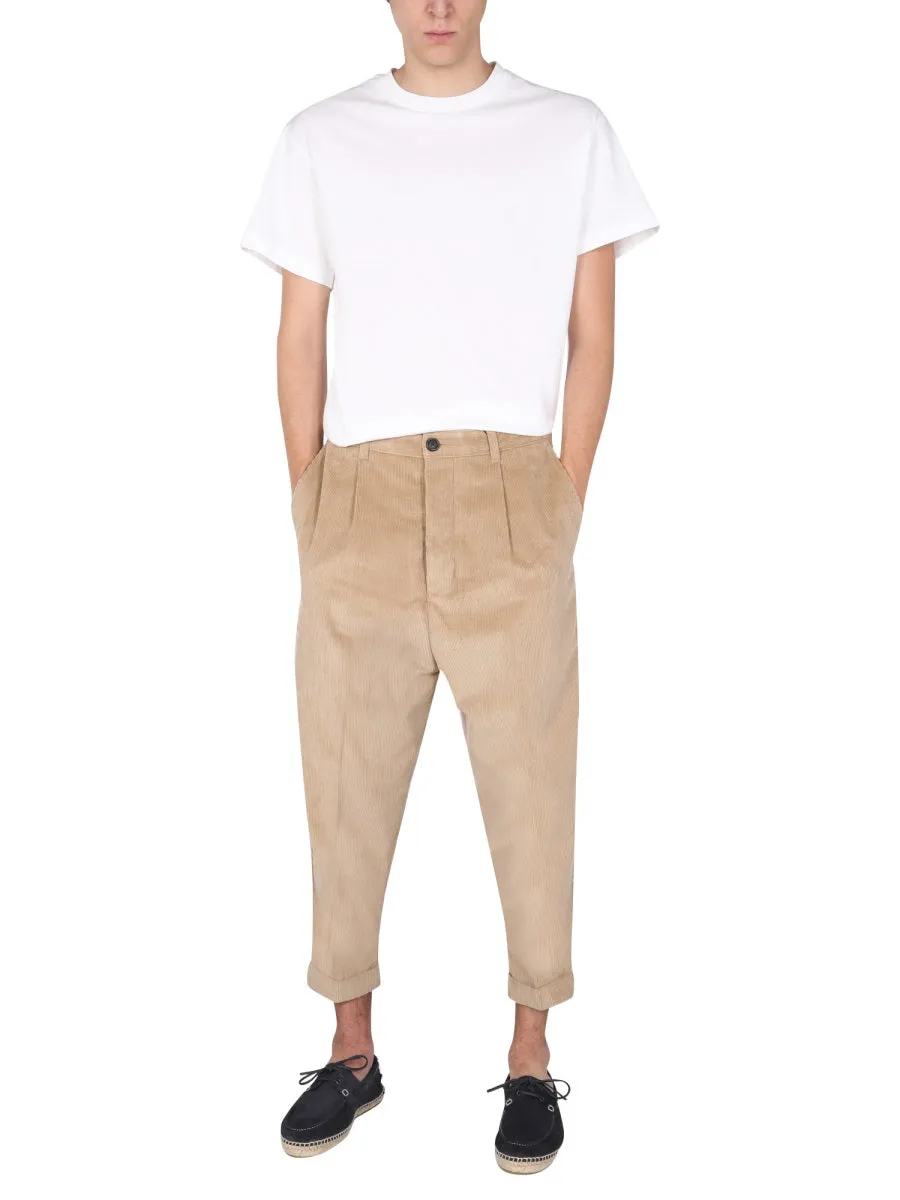 AMI Carrot-Leg Cropped Chino Pants