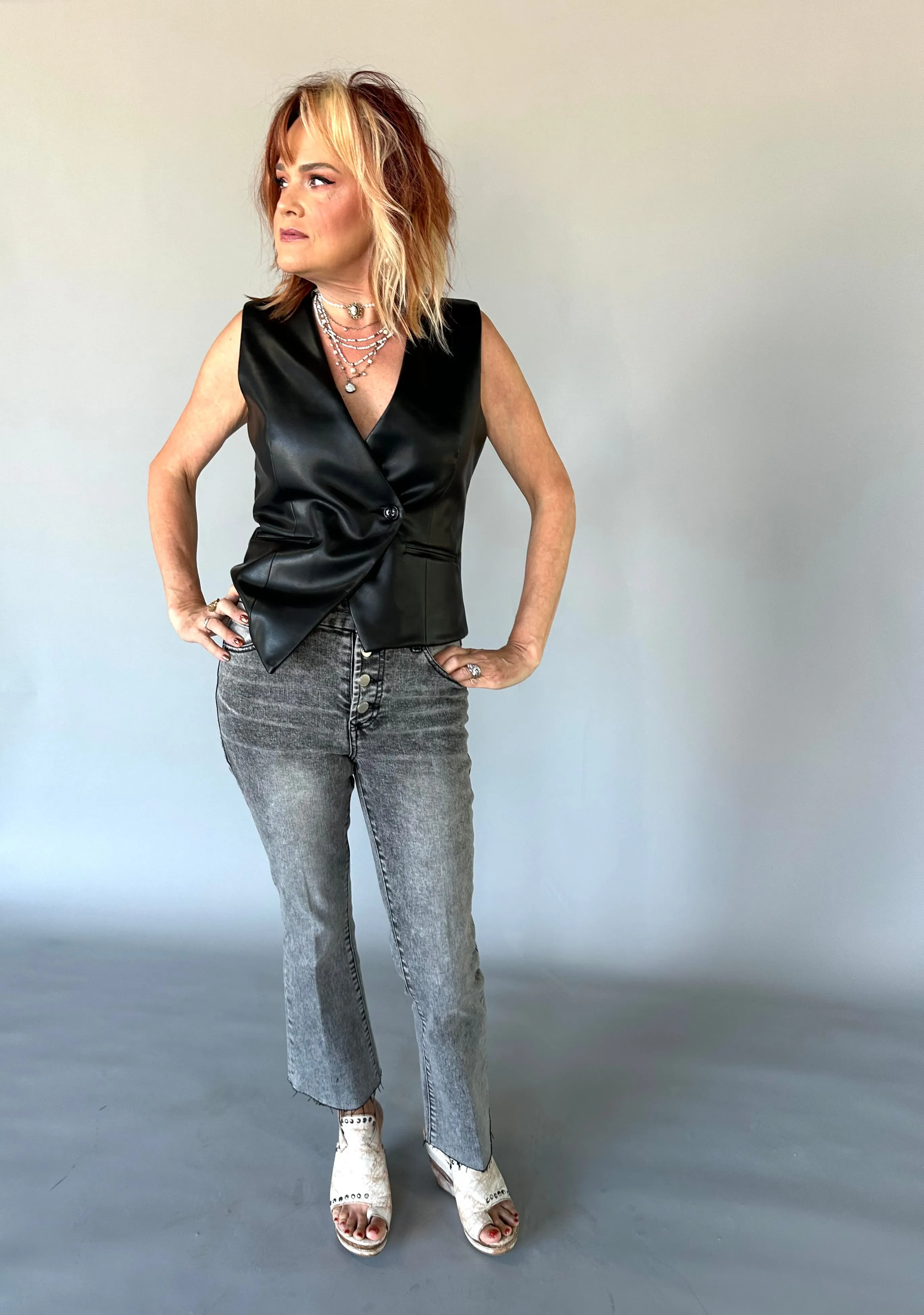 ARABELLA VEST - SLATE BLACK