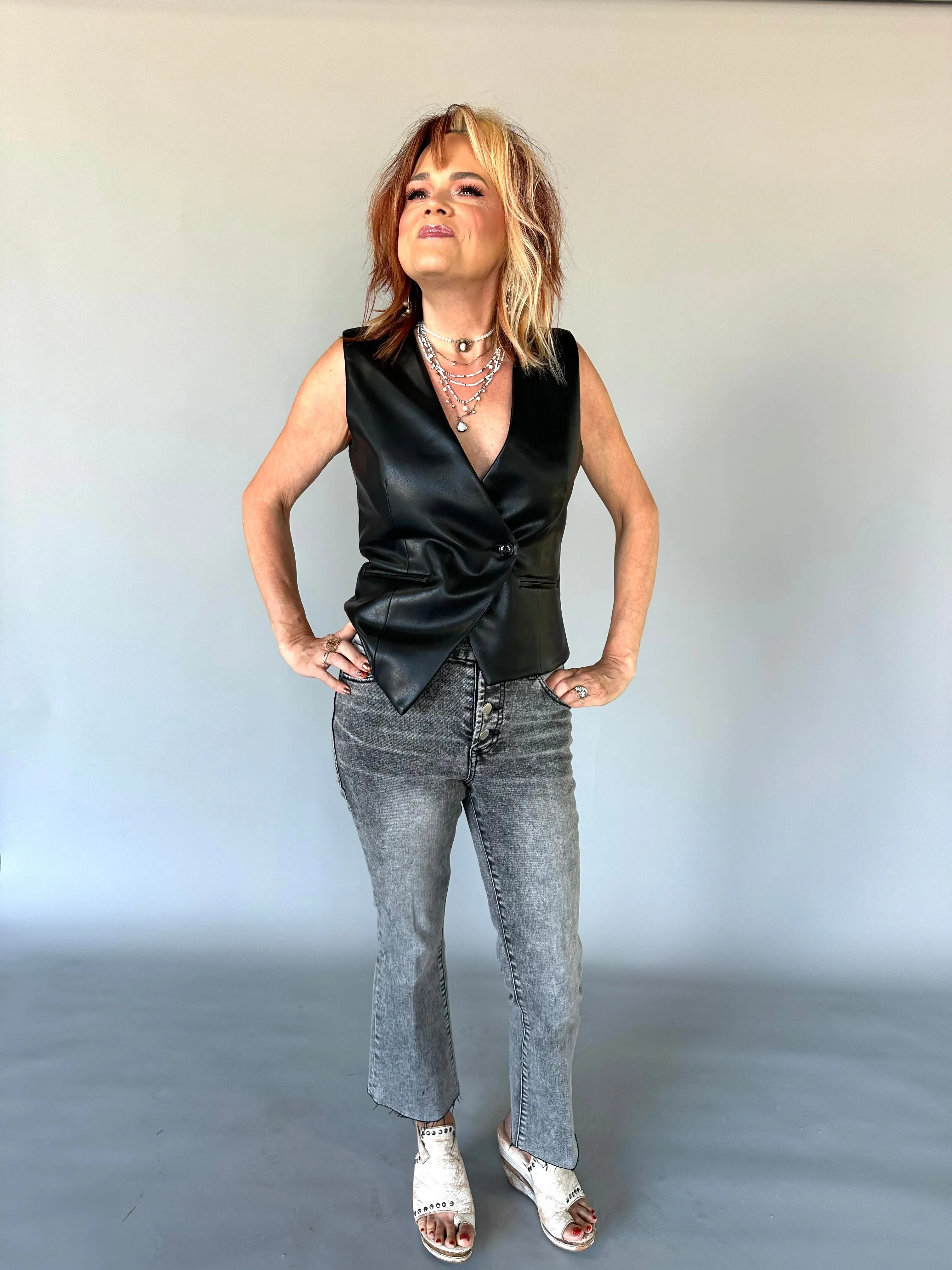 ARABELLA VEST - SLATE BLACK