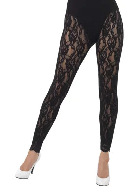 Black 80s Lace Leggings