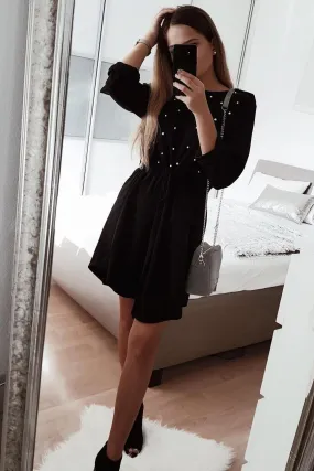 Black Pearl Detail Slouchy Jacket - Kylie