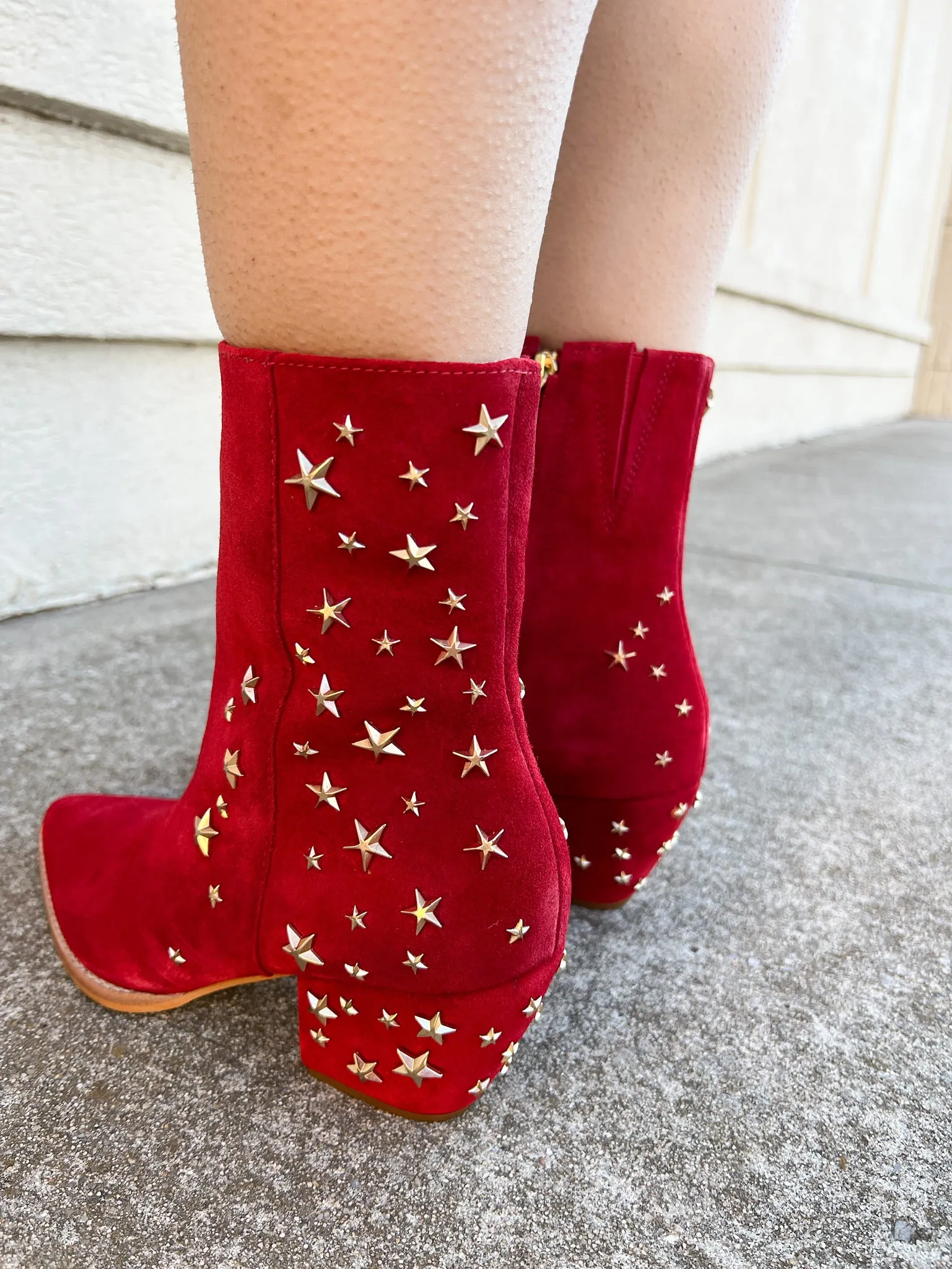 Caty Ankle Star Boot - Red
