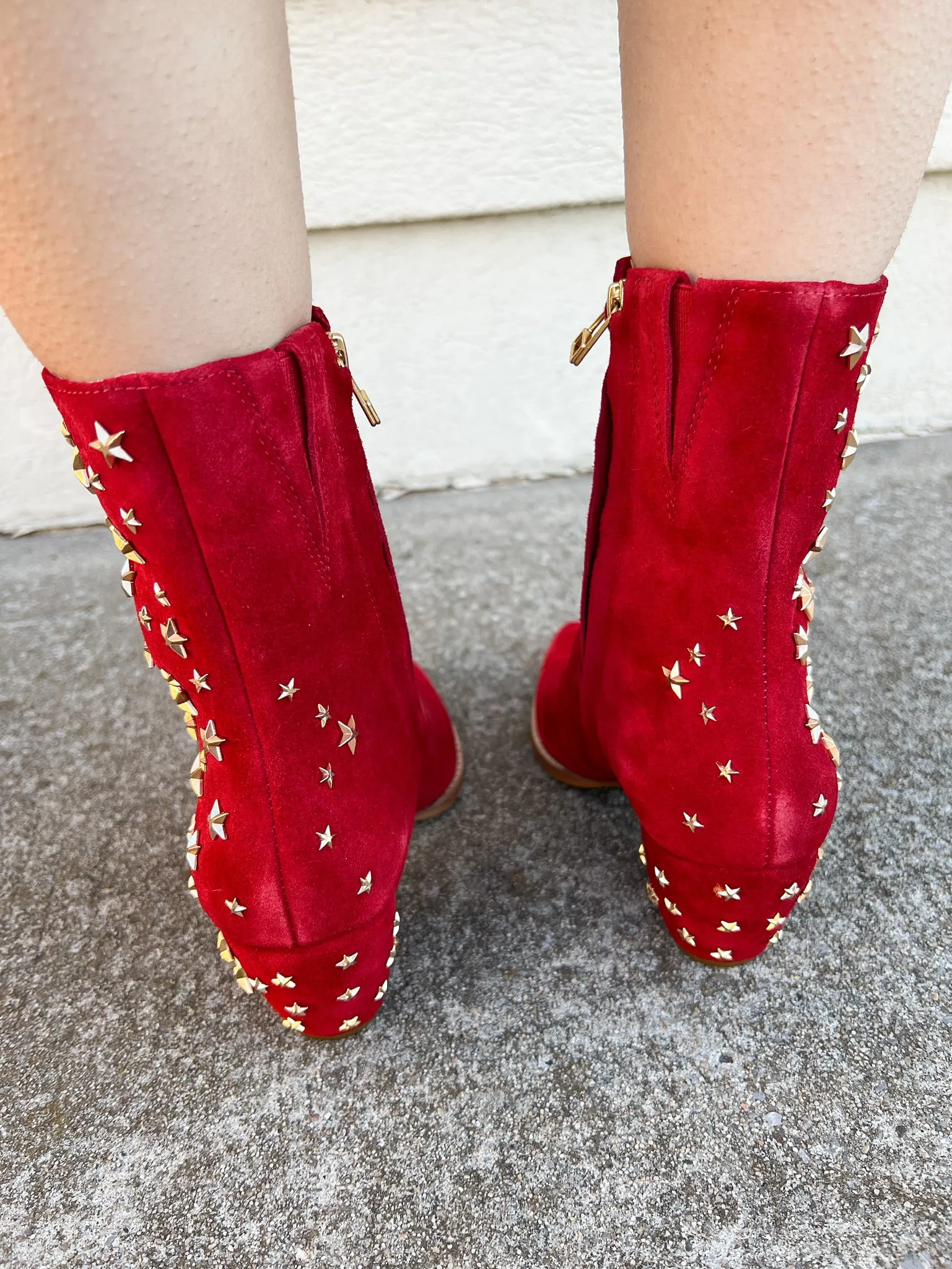 Caty Ankle Star Boot - Red