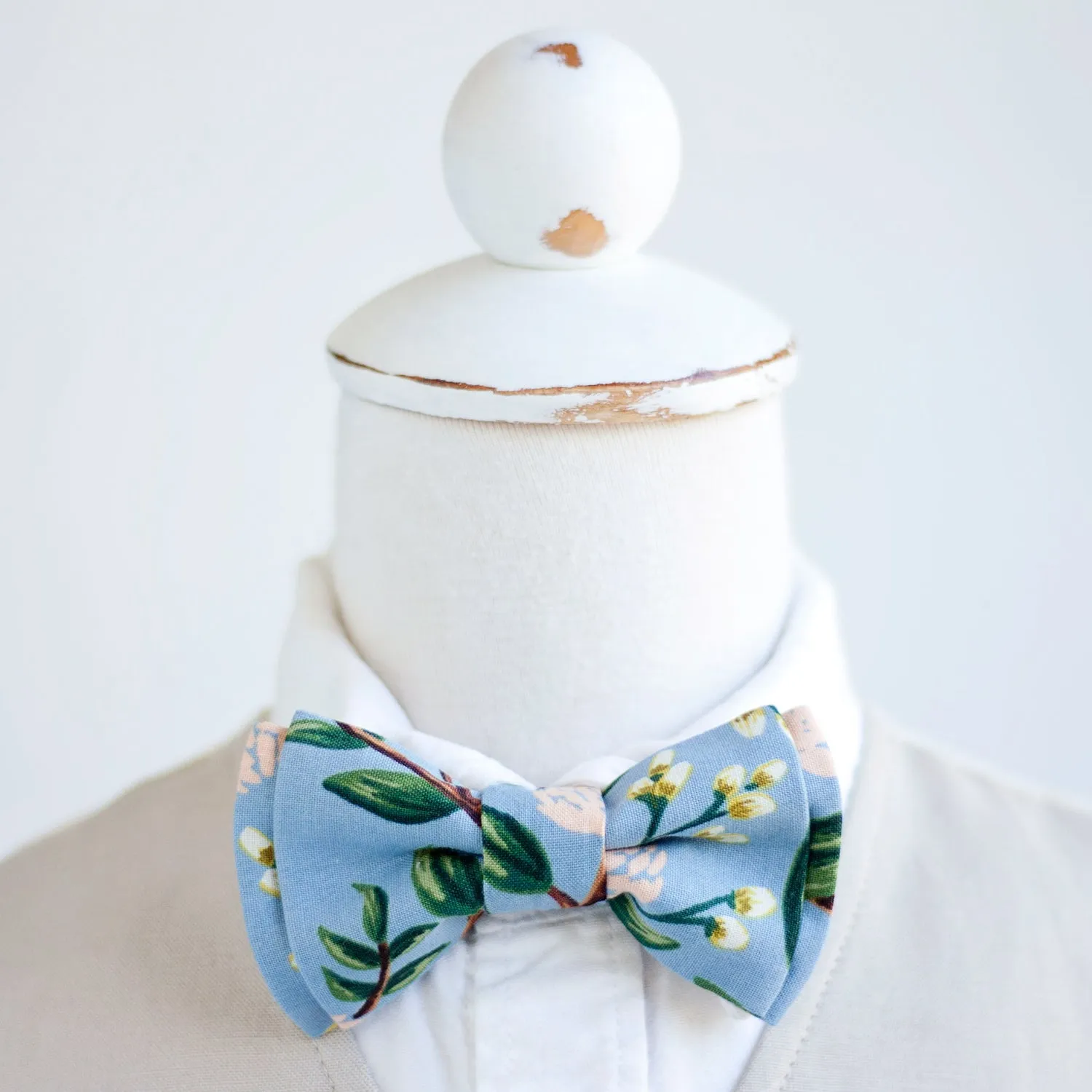 Classic Hair Bow Clip Or Headband / Peonies In Dusty Blue