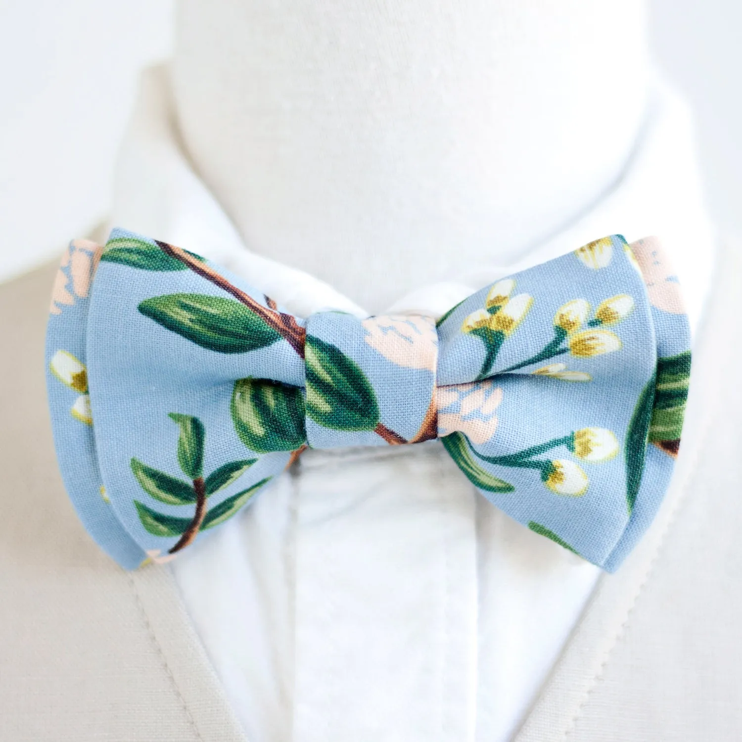 Classic Hair Bow Clip Or Headband / Peonies In Dusty Blue