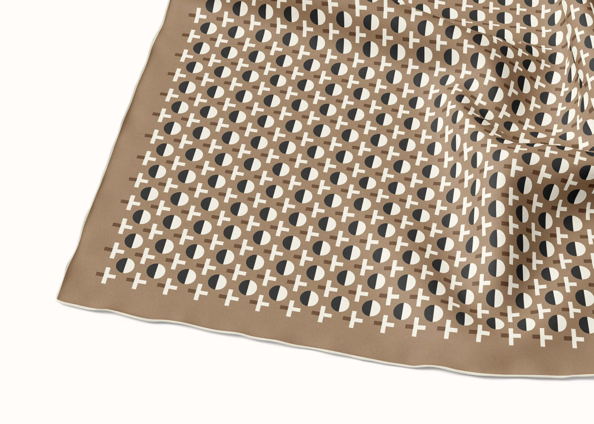 Coco Latte Silk Scarf - 89x89cm - Minor print defect