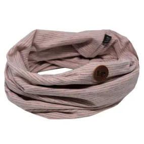 Cotton infinity scarf - Pink   Gray Striped