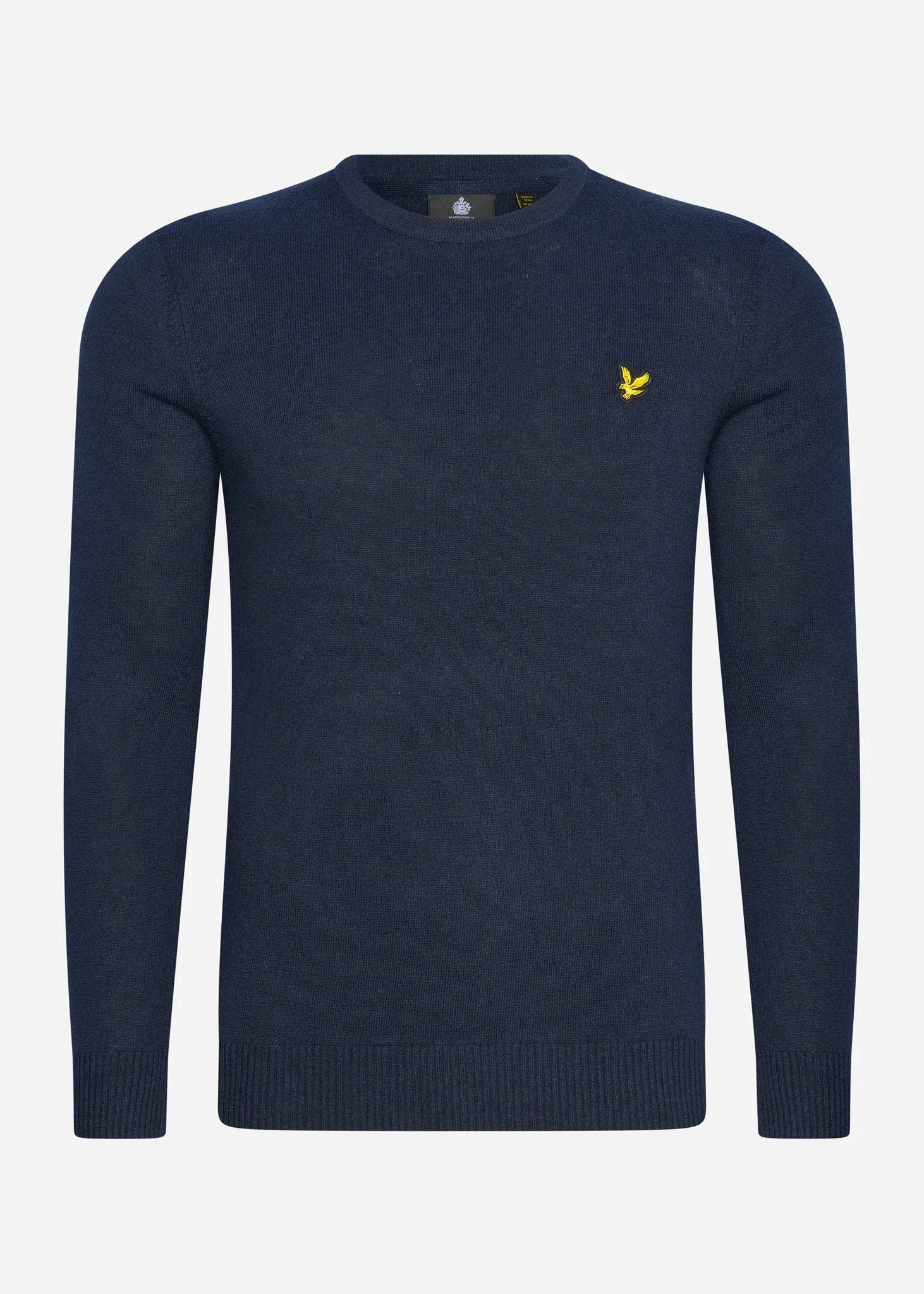 Cotton merino crew neck jumper- dark navy