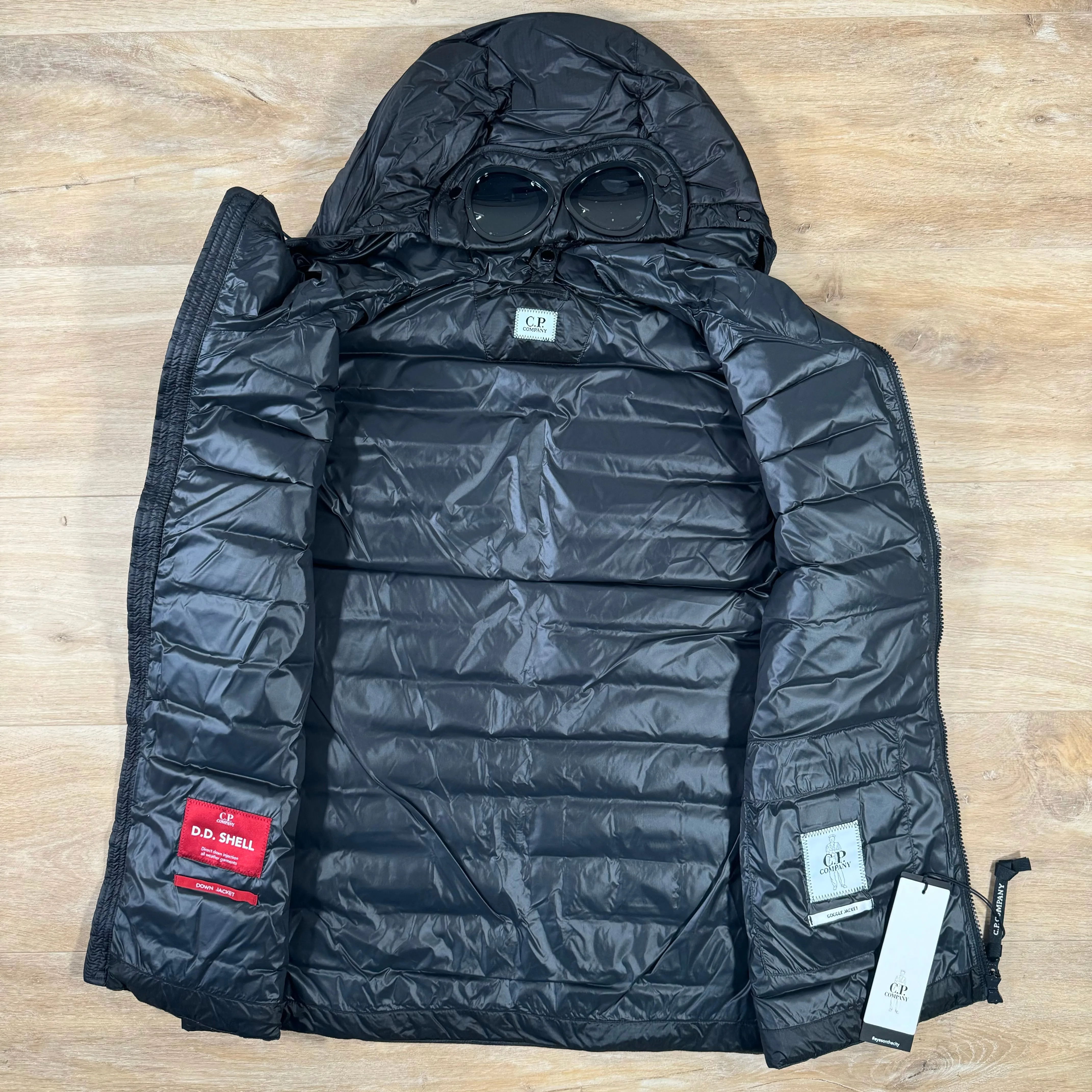 C.P. Company D.D. Shell Goggle Down Vest in Black