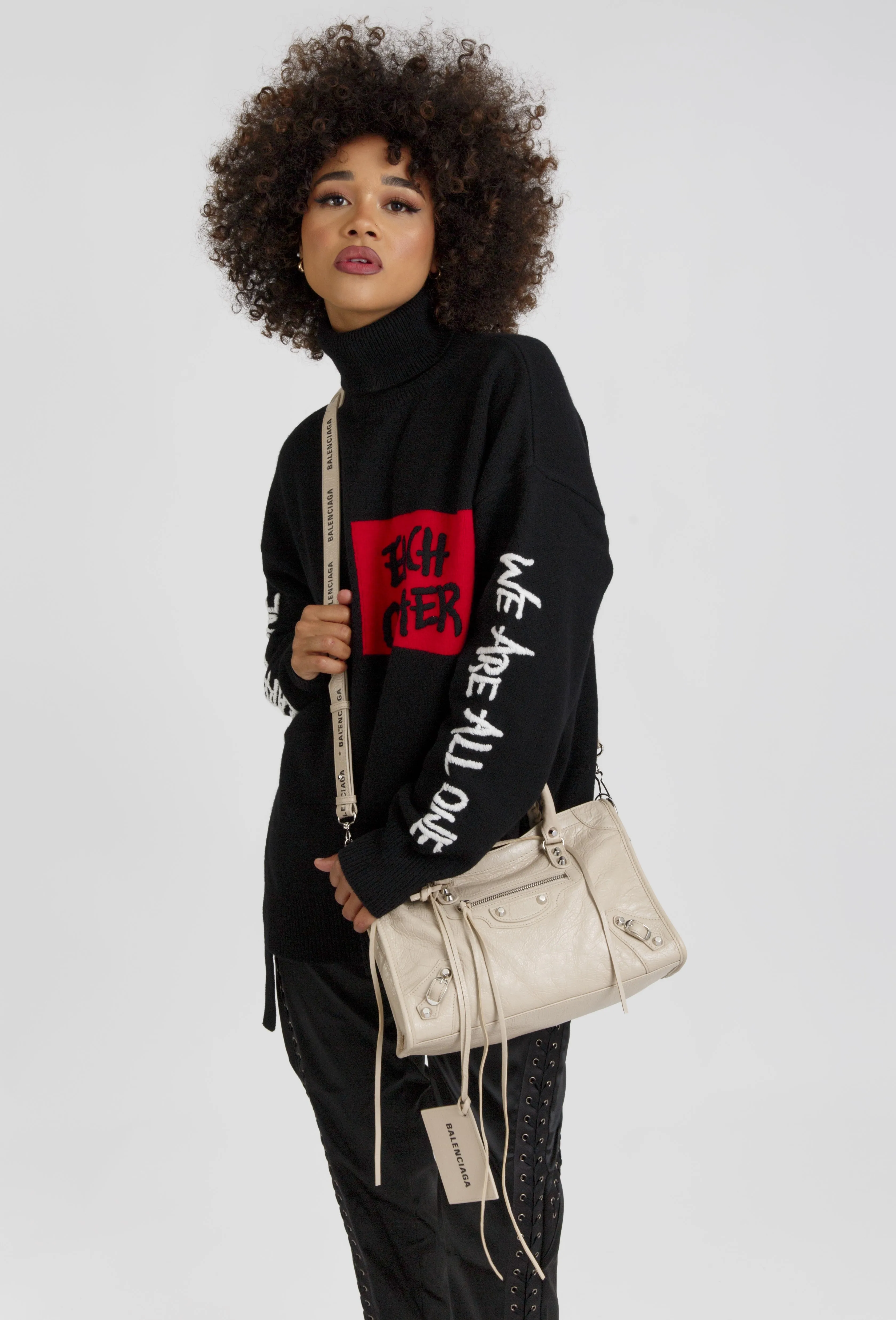 EACH X OTHER  Black Wool High Neck Jumper