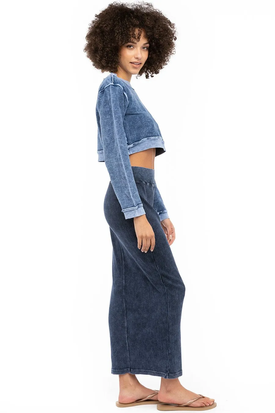 Easy Fit Ribbed Column Maxi Skirt