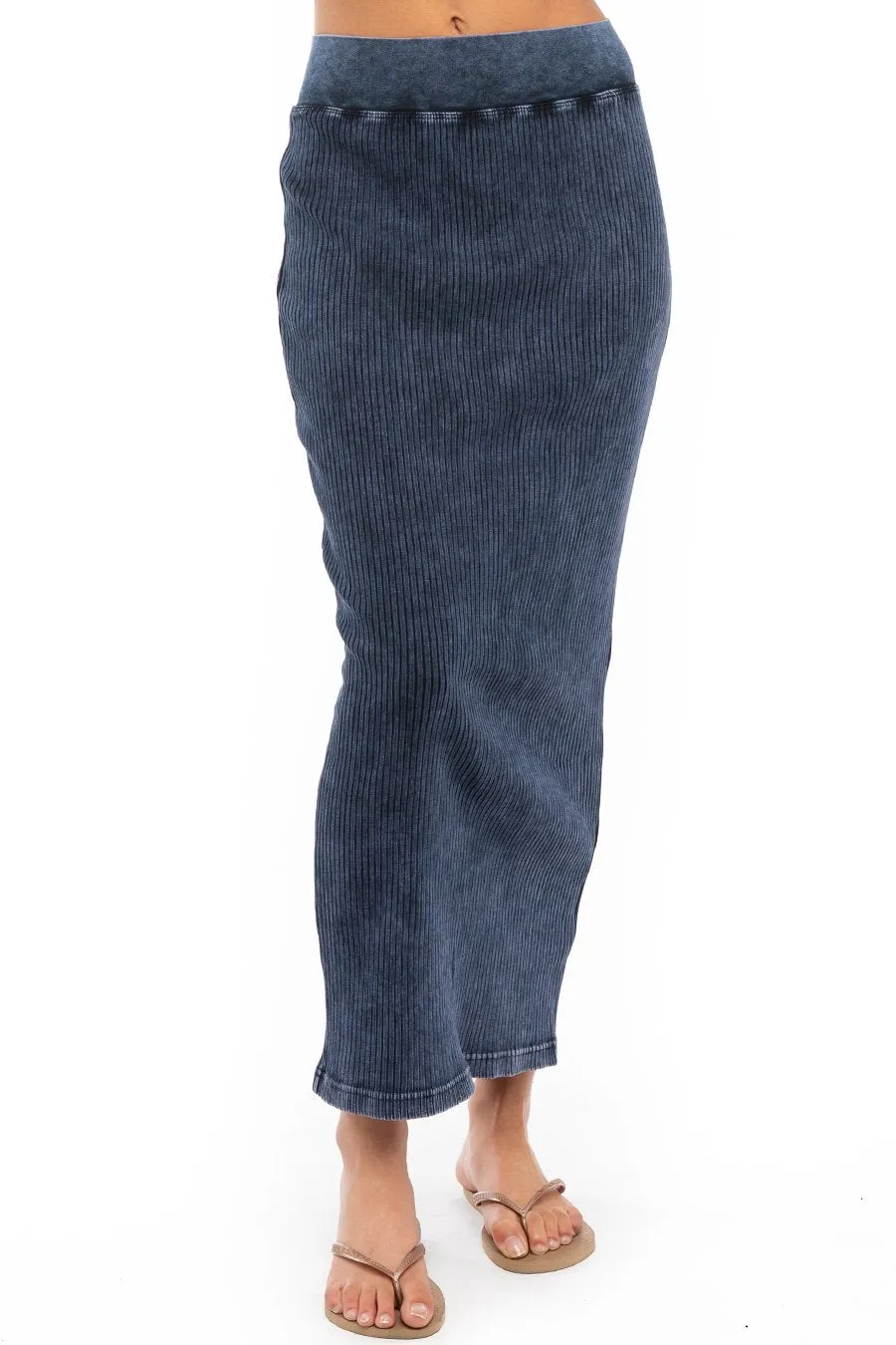 Easy Fit Ribbed Column Maxi Skirt