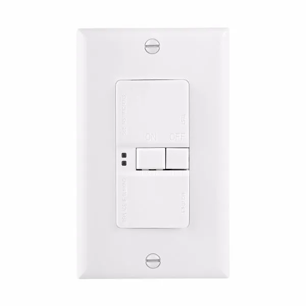 Eaton SGFD20W Blank Face GCFI Self-Test Duplex Receptacle