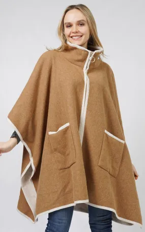 EVT10820 CONTRAST TRIM ZIP-UP CAPE