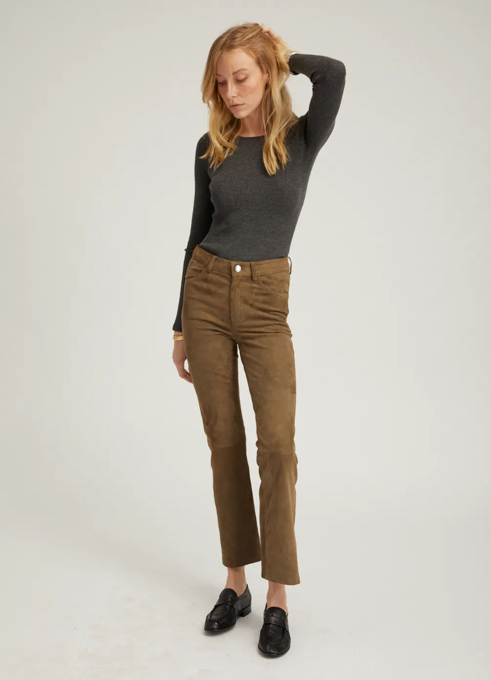 Five Pocket Ankle Flare - Olive