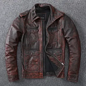 Genuine Leather Jacket Natural Cowhide