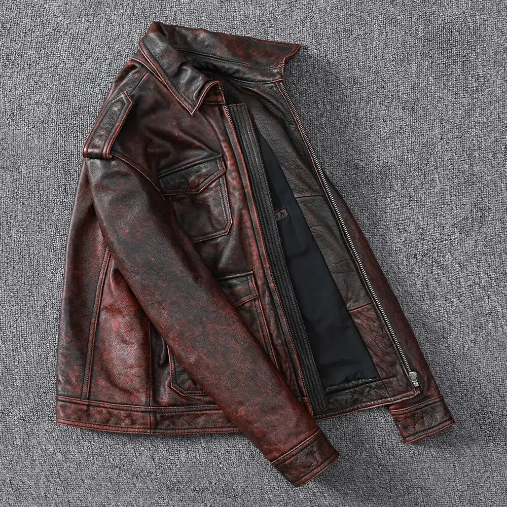 Genuine Leather Jacket Natural Cowhide