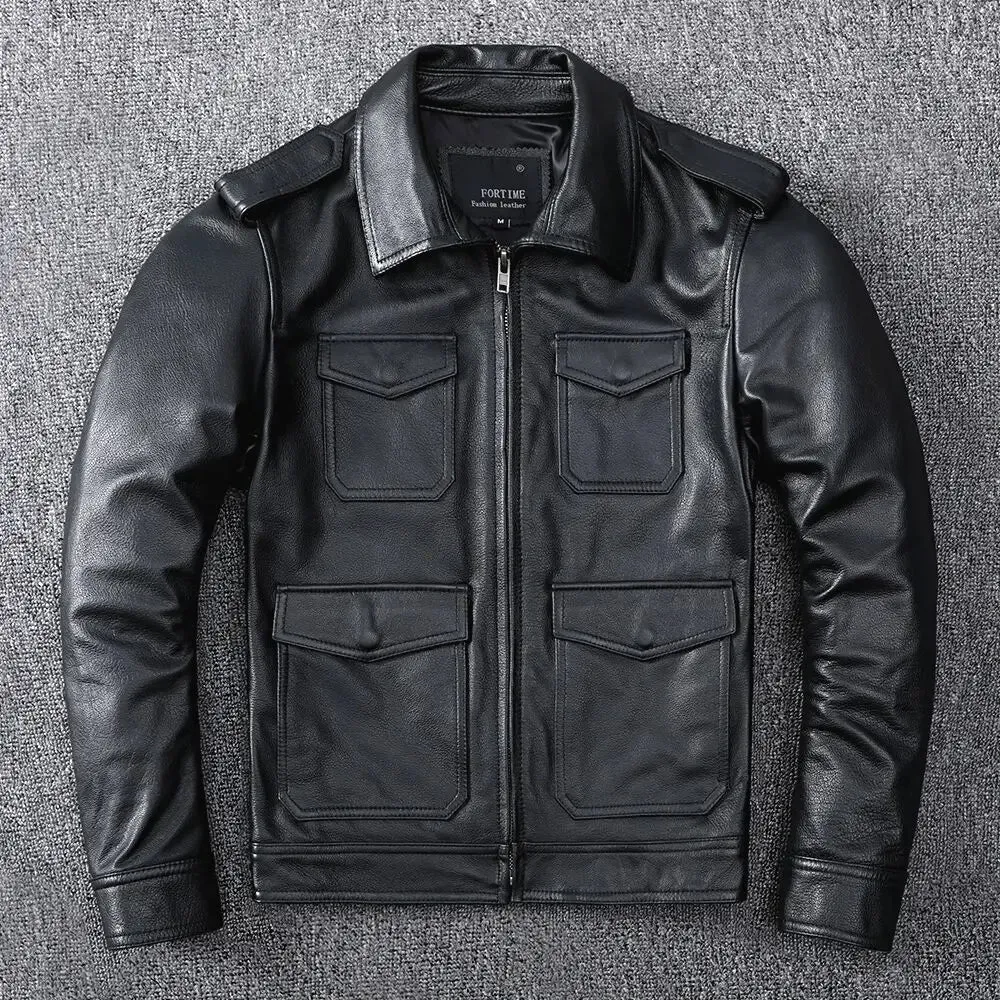 Genuine Leather Jacket Natural Cowhide