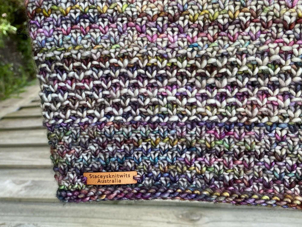 Hand knitted merino infinity scarf