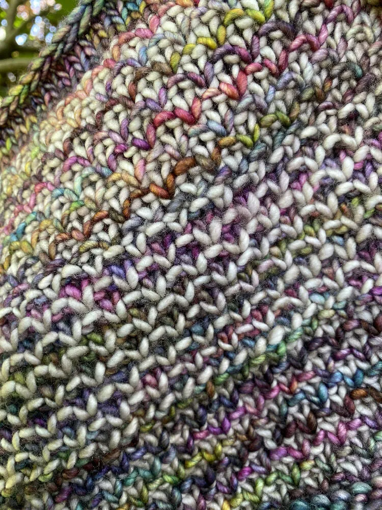 Hand knitted merino infinity scarf