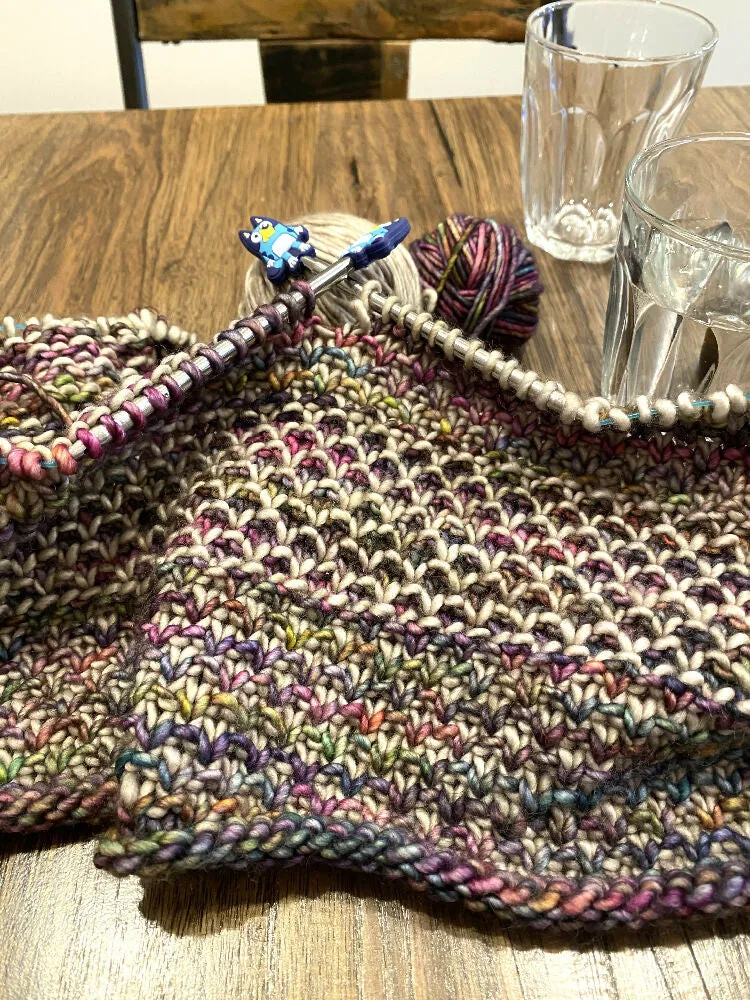 Hand knitted merino infinity scarf