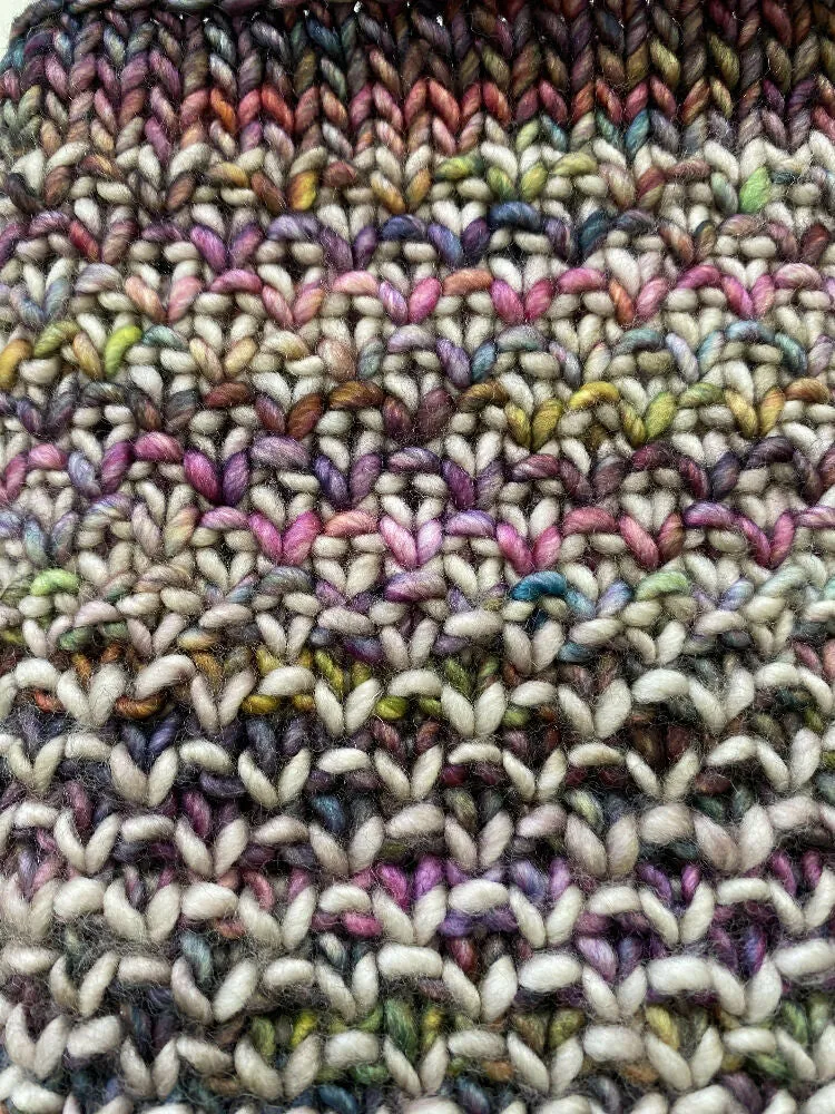 Hand knitted merino infinity scarf