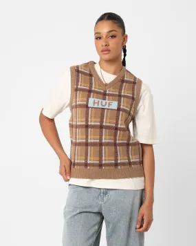HUF Women's Logo Sweater Vest Olive