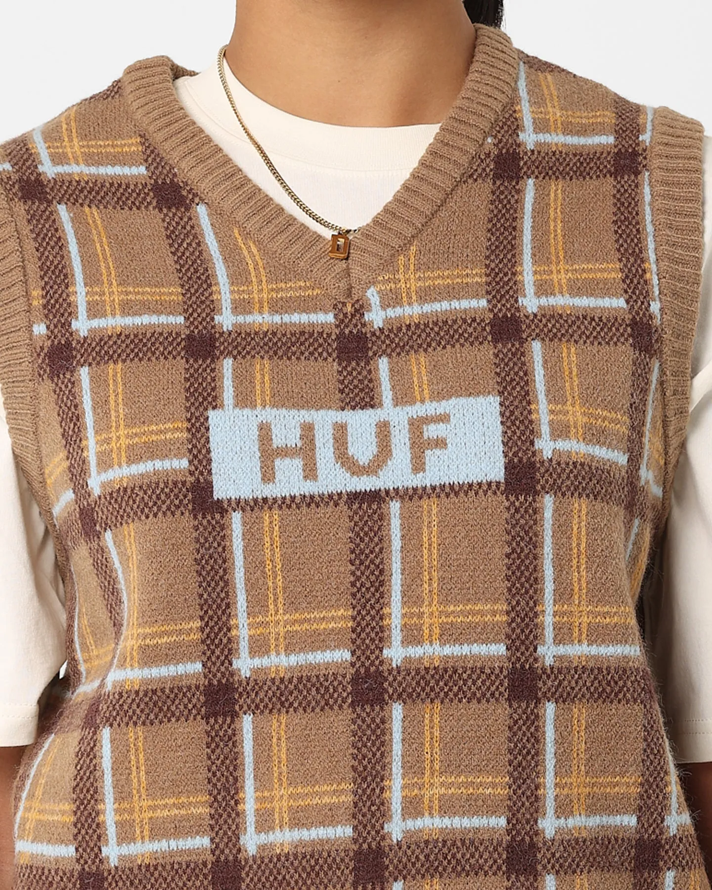 HUF Women's Logo Sweater Vest Olive