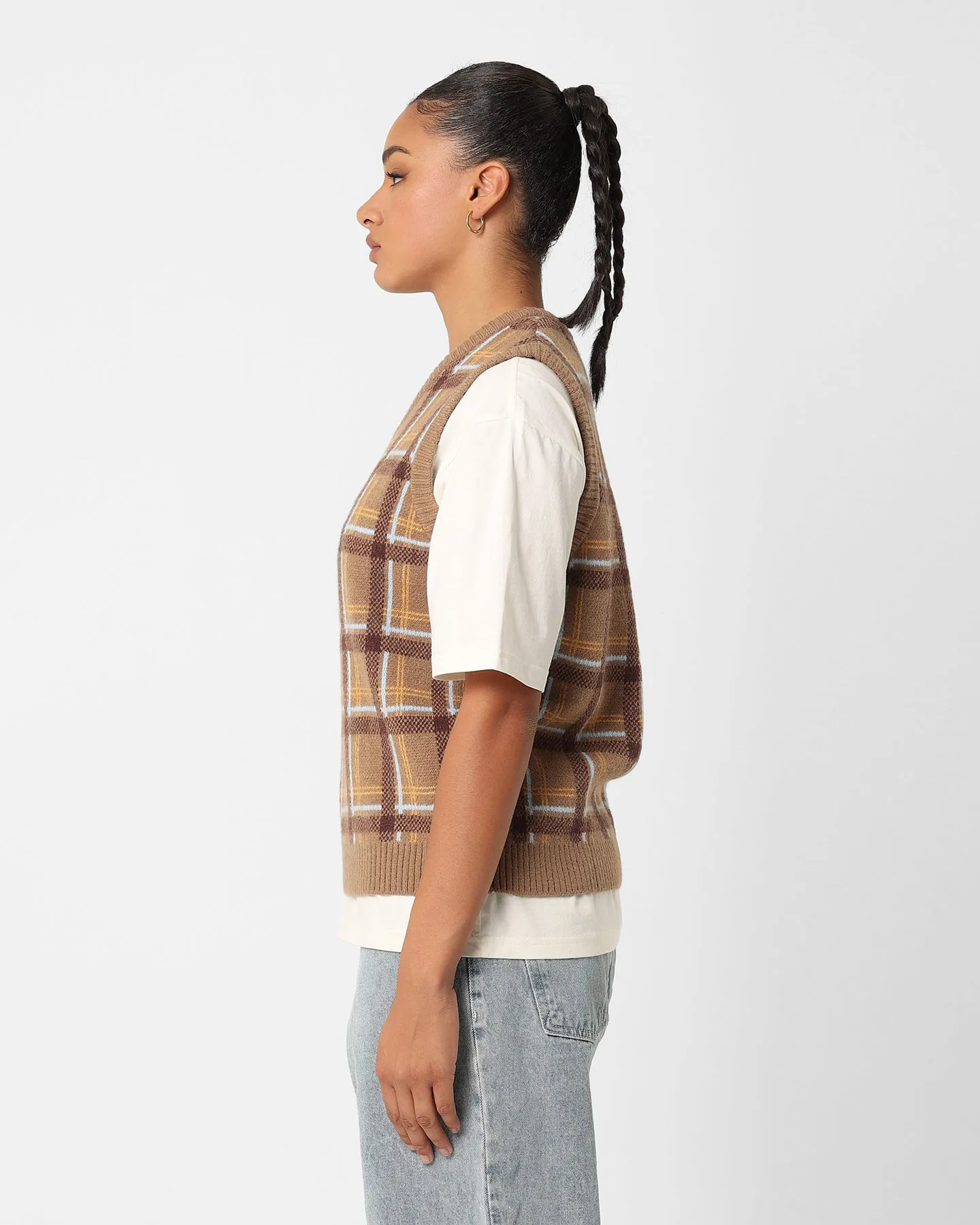 HUF Women's Logo Sweater Vest Olive