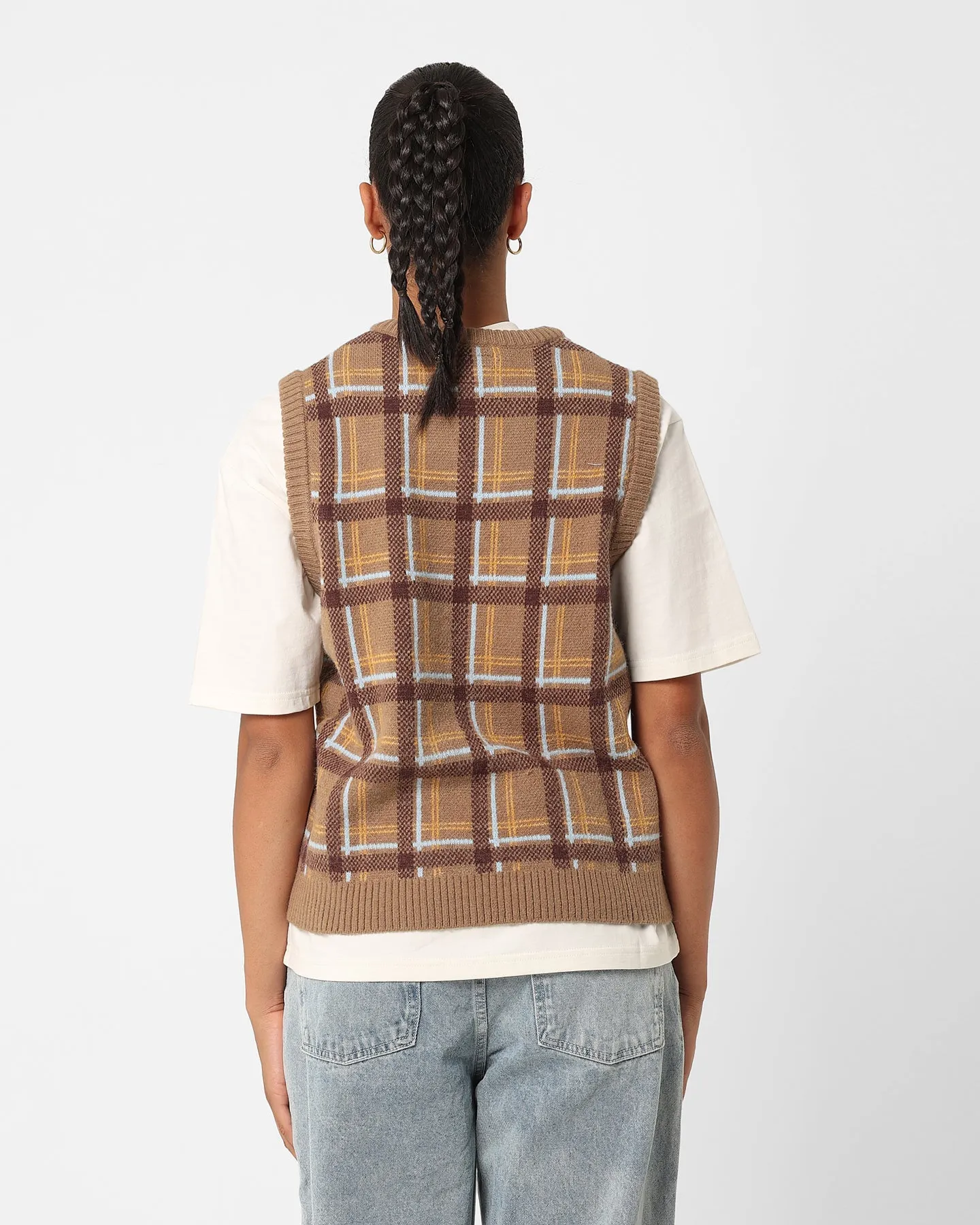 HUF Women's Logo Sweater Vest Olive