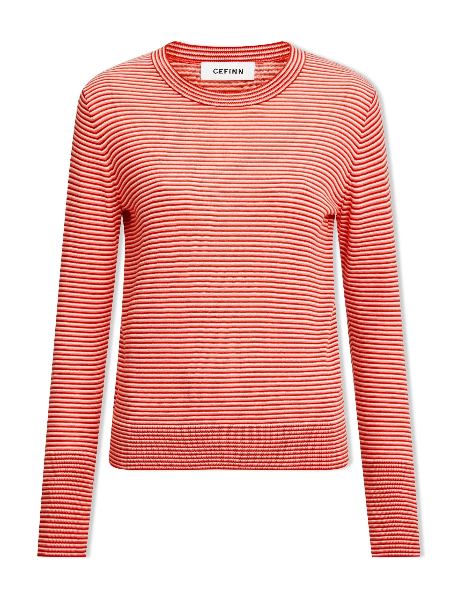 Jodi Cotton Jumper - Crimson Rose Cream Stripe