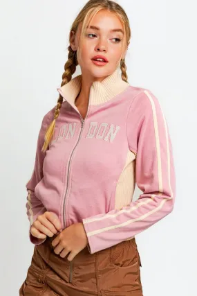 Le Lis Long Sleeve Mock Neck LONDON Embroidered Jacket