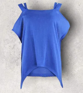 Marble Blue Cold Shoulder Fine Knit Double Layer Top UK 16 US 12 EU 44 RRP £55.00 Marble Blue Cold Shoulder Fine Knit Double Layer Top UK 16 US 12 EU 44 RRP £55.00