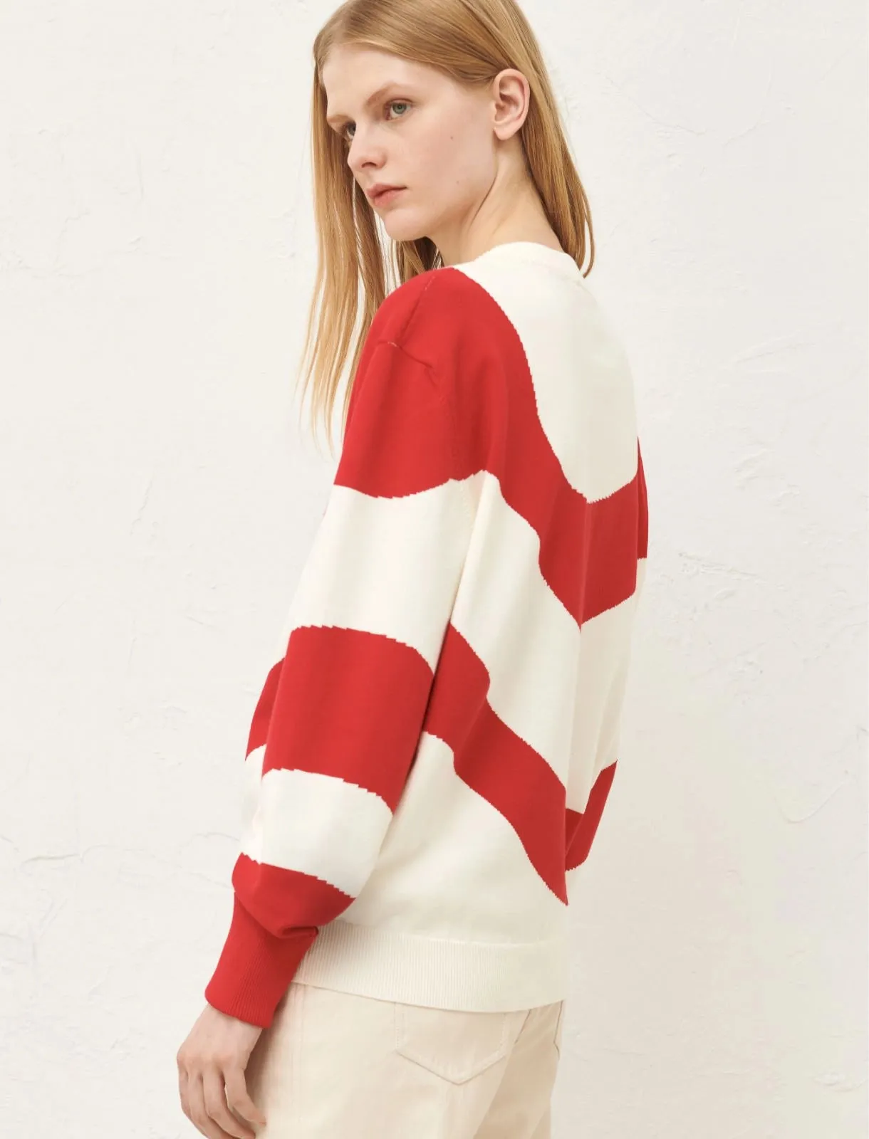 MARELLA Red & White Abstract Print Jumper