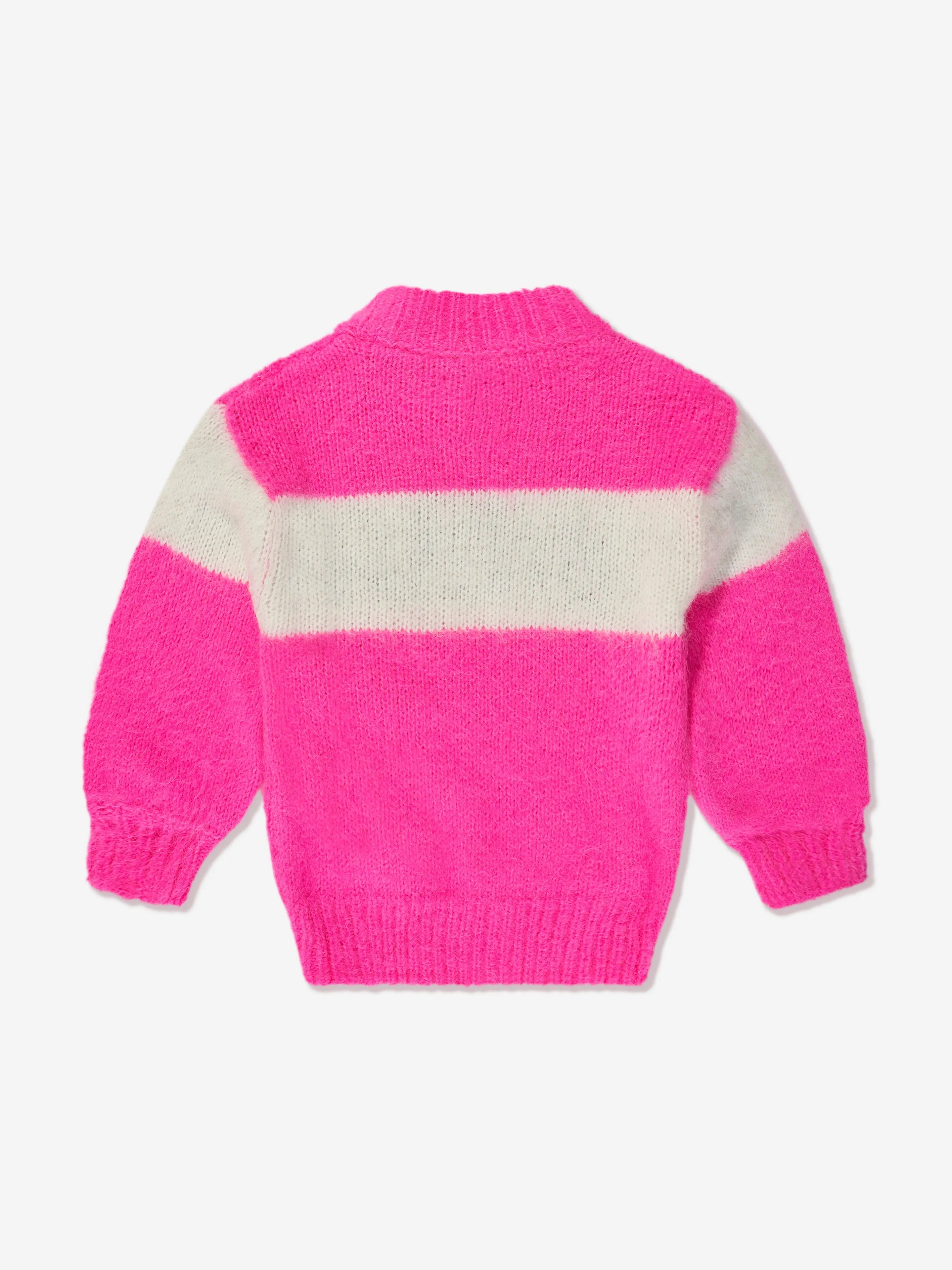 MC2 Saint Barth Girls Logo Stripe Jumper in Pink