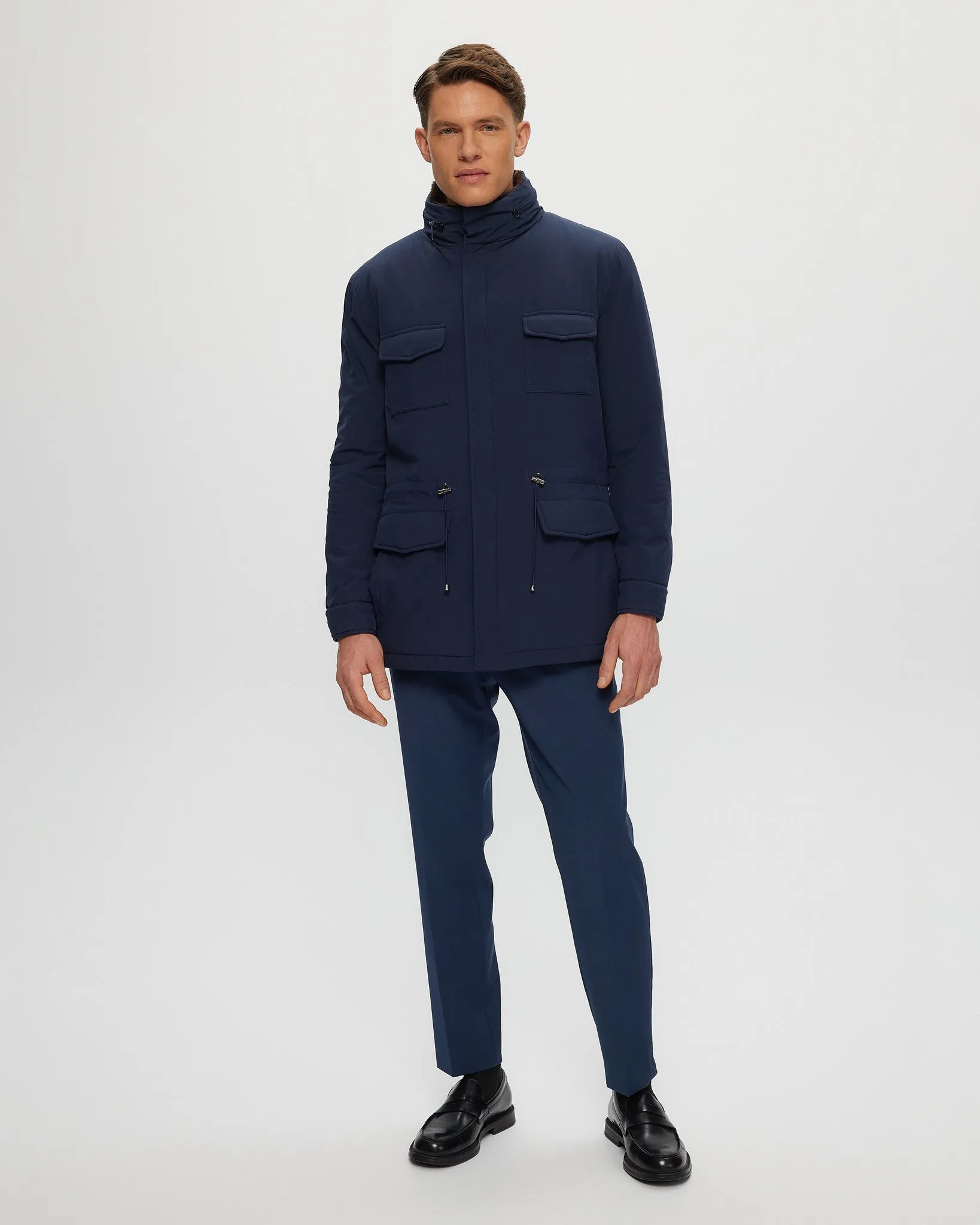Men's Fabric Jacket with Select Shearling Lamb Lining