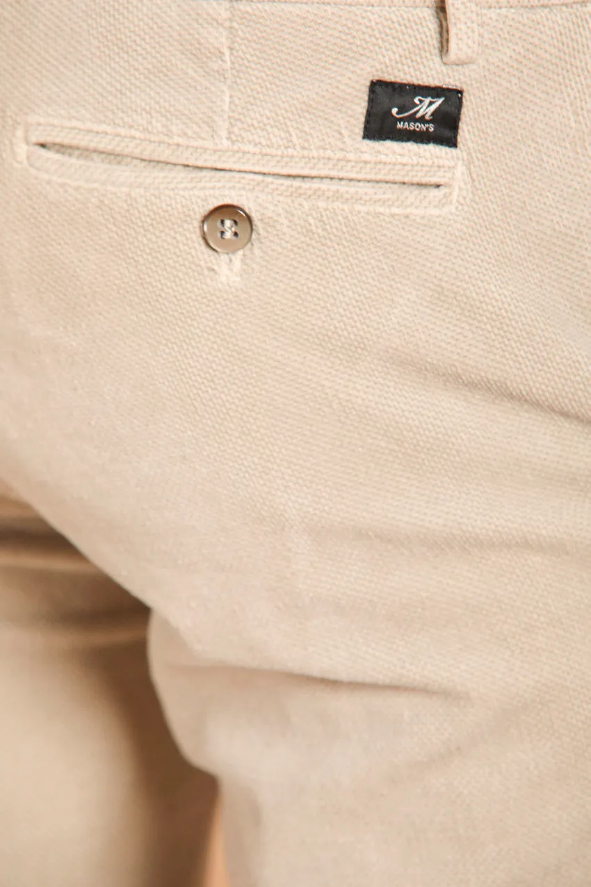 New York men's chino pants in velvet with micro pattern regular fit