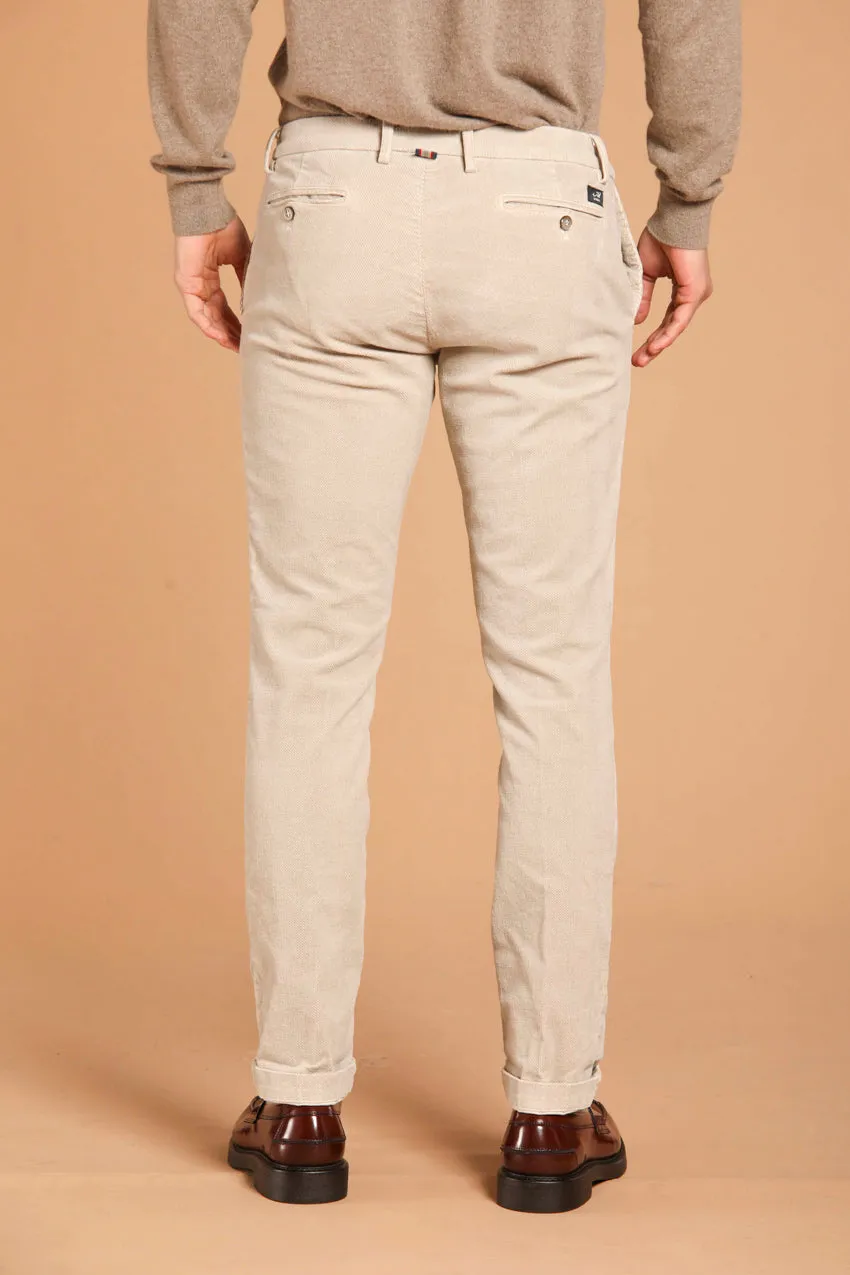 New York men's chino pants in velvet with micro pattern regular fit