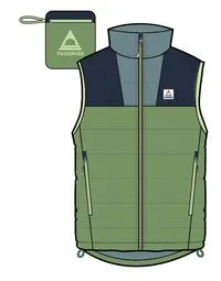 Northstar Down Recycled Vest -  Rich Navy/Pear Green/Arctic
