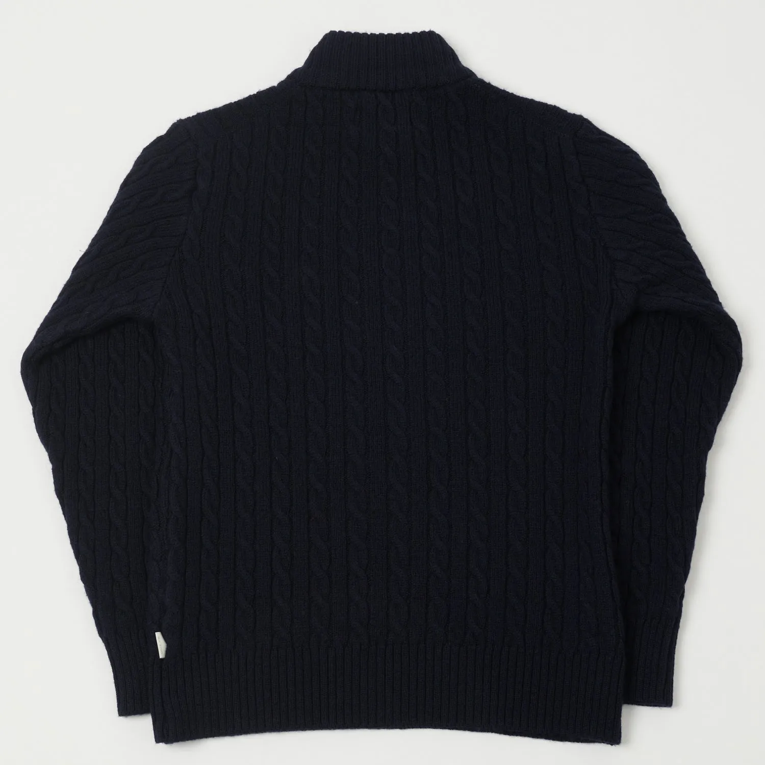 Peregrine Cable Zip Neck Jumper - Navy
